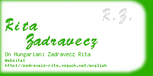 rita zadravecz business card